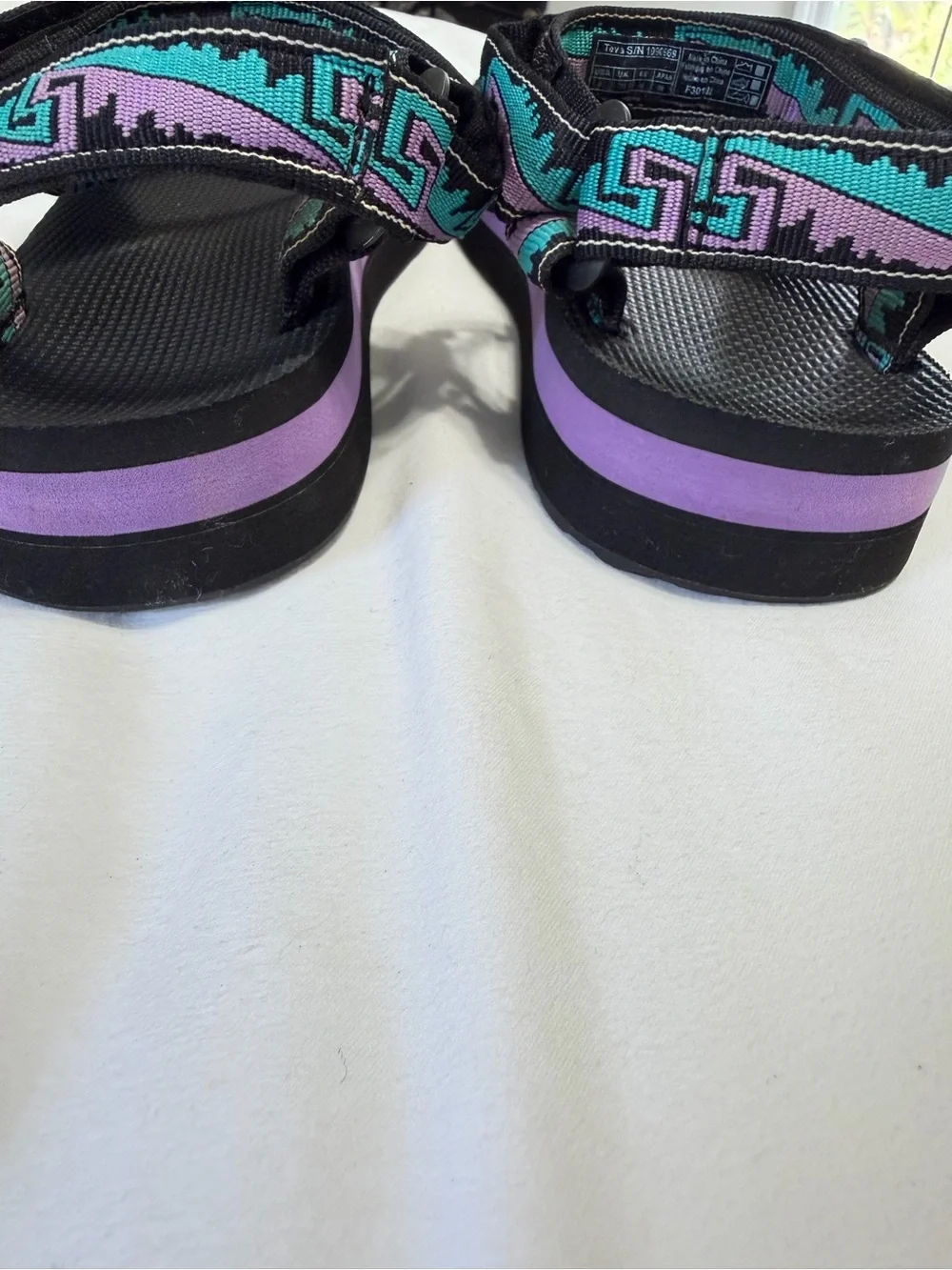Teva Midform Universal Platform Sandals Womens 9 Black Purple Teal gorpcore